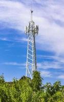 Silver white 5G tower radiation in Puerto Escondido Mexico. photo