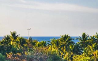 Beautiful city seascape landscape natural panorama view Puerto Escondido Mexico. photo