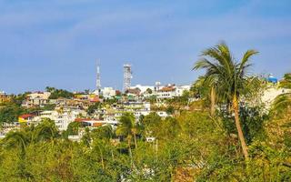 Beautiful city seascape landscape natural panorama view Puerto Escondido Mexico. photo