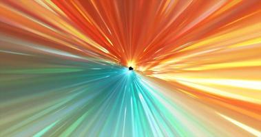 Abstract glowing space tunnel flying at high speed from bright energy futuristic high-tech lines background photo