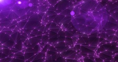 Abstract purple glowing energy lines and triangles plexus triangulation scientific futuristic high tech background photo