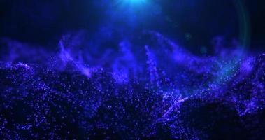 Abstract waves from particles and dots of energetic magic with the effect of glow and blur, abstract background photo