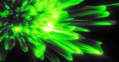 Abstract green shiny glowing lines rays of energy and magical waves, abstract background photo