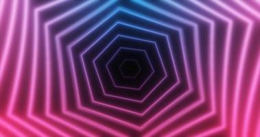 Abstract glowing neon hexagons swirling purple lines energy futuristic high tech background photo