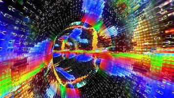 tunnel vortex futuriste de flux de données et vidéo en continu - boucle video
