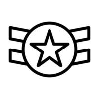 badge icon outline style military illustration vector army element and symbol perfect.