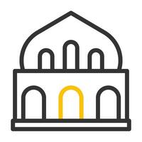 mosque icon duocolor grey yellow style ramadan illustration vector element and symbol perfect.