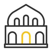 mezquita icono duocolor gris amarillo estilo Ramadán ilustración vector elemento y símbolo Perfecto.