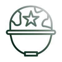 casco icono degradado verde blanco estilo militar ilustración vector Ejército elemento y símbolo Perfecto.