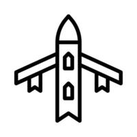 airplane icon outline style military illustration vector army element and symbol perfect.