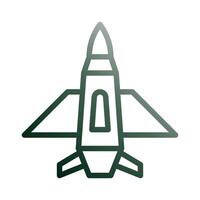 avión icono degradado verde blanco estilo militar ilustración vector Ejército elemento y símbolo Perfecto.