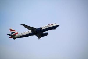 London in the UK in March 2023. A plane taking off from London's Heathrow Airport photo