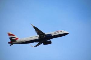 London in the UK in March 2023. A plane taking off from London's Heathrow Airport photo