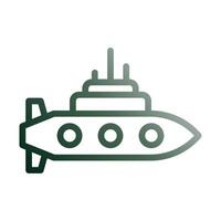 submarino icono degradado verde blanco estilo militar ilustración vector Ejército elemento y símbolo Perfecto.