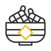 ketupat icon duocolor grey yellow style ramadan illustration vector element and symbol perfect.