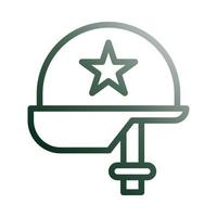 casco icono degradado verde blanco estilo militar ilustración vector Ejército elemento y símbolo Perfecto.