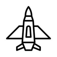 airplane icon outline style military illustration vector army element and symbol perfect.