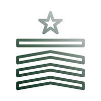 Insignia icono degradado verde blanco estilo militar ilustración vector Ejército elemento y símbolo Perfecto.