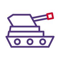 tanque icono duocolor rojo púrpura estilo militar ilustración vector Ejército elemento y símbolo Perfecto.