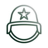 casco icono degradado verde blanco estilo militar ilustración vector Ejército elemento y símbolo Perfecto.