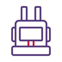 backpack icon duocolor red purple style military illustration vector army element and symbol perfect.