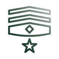 Insignia icono degradado verde blanco estilo militar ilustración vector Ejército elemento y símbolo Perfecto.