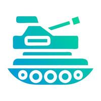 tanque icono sólido degradado verde azul estilo militar ilustración vector Ejército elemento y símbolo Perfecto.