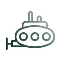 submarino icono degradado verde blanco estilo militar ilustración vector Ejército elemento y símbolo Perfecto.