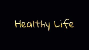 Loop Healthy Life Gold Text shine light Titles background video