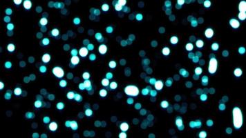 ciclo azul brilho partículas flutuando em Preto abstrato fundo video