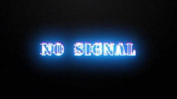 Animation Text von Nein Signal Panne Blau Neon- Text