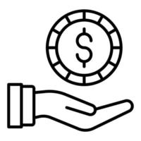 recibir dinero icono estilo vector