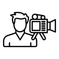 Camera Operator Female Icon Style vector
