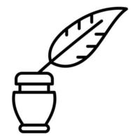 estilo de icono de pluma y tinta vector