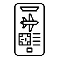 Mobile Boarding Pass Icon Style vector