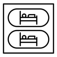 Capsule Hotel Icon Style vector