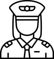 hembra piloto icono estilo vector