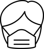 Man Wearing Mask Icon Style vector