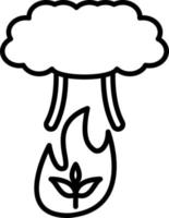 fuego contaminación icono estilo vector