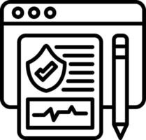 Online Insurance Enrollment Icon Style vector