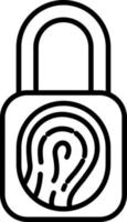biométrico candado icono estilo vector