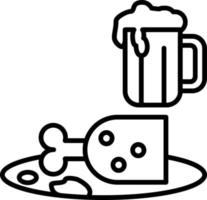 comida y cerveza icono estilo vector