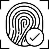 verificado biométrico icono estilo vector