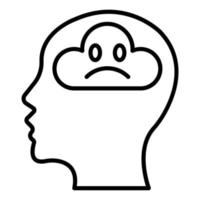 Negative Thinking Icon Style vector