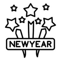 nuevo año celebracion icono estilo vector