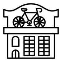 bicicleta tienda icono estilo vector