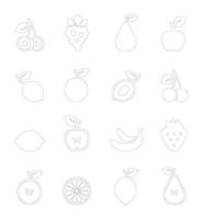 Set of icons of food. A vector illustration