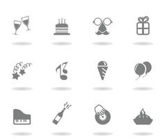 Set of icons of a holiday. A vector illustration