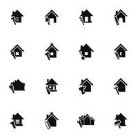 Set of icons of houses for web design vector