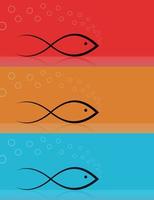 Collection of icons on a theme of fish. A vector illustration